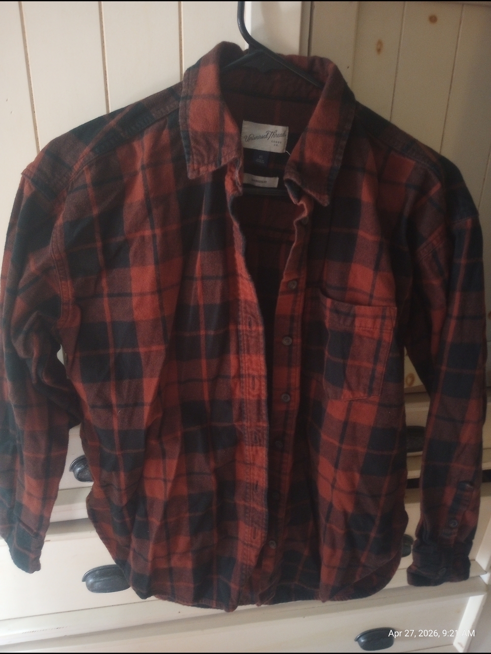 Universal Thread Brown and Black Plaid Flannel Shirt